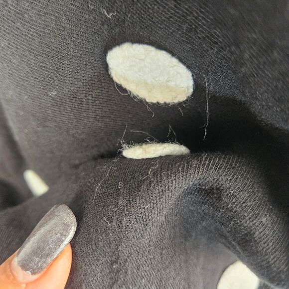 Zara Black Button Up Embroidered Pom Pom Polka Dot Collared Dolman Sleeve Top XS - Picture 9 of 14